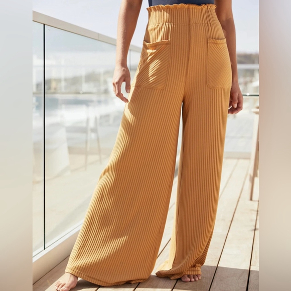 FP Movement by Free People Pants - #319 FP MOVEMENT Retail $88 Blissed Out Wide Leg Pants Golden Ochre XS